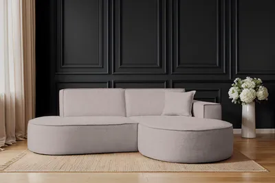 Image de Canapé d'angle Designer MODENA STUDIO tissu Artico Beige Droite