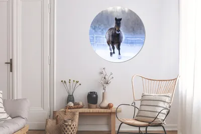 Produktbild von MuchoWow® - Mauerkreis - Wandbilder - Runde Bild - Bild aus Aluminium - Schlafzimmer - Wohnzimmerdekoration - Wand Dekoration