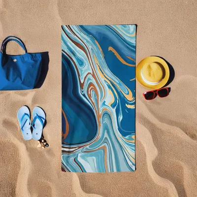 Immagine prodotto di Mijolnir, Blue Marple, telo mare, blu, 60% COTONE / 40% POLIESTERE, 75 x 150 cm