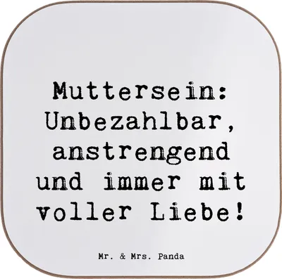 Produktbild von Mr. & Mrs. Panda Untersetzer für Gläser Spruch Mutter Liebe - Weiß - Geschenk, gläseruntersetzer, garten, Coaster, Geschenke, Tischuntersetzer, Familie, Quadratischer