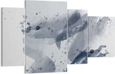 Produktbild von Bild auf Leinwand - Leinwandbild - 4 Teile - Abstraktion Blau Minimalismus - 120x70cm - Wand Bild - Wanddeko - Wandbilder - Leinwanddruck - Bilder - Wanddekoration - Leinwand bilder - DL120x70-4941