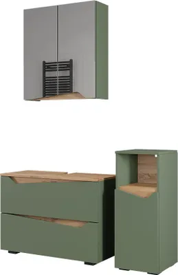 Produktbild von Badmöbel-Set Vicco Marelle Grün/Artisan 3 Teile mit Midischrank, Model 57529