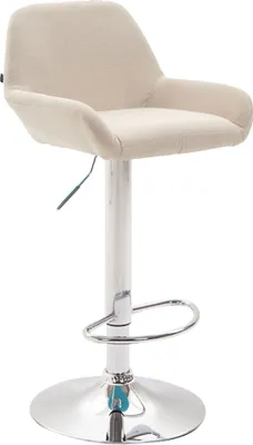 Produktbild von TPFLiving Barhocker Bragnum Gestell Metall in Chromoptik Stoff Creme