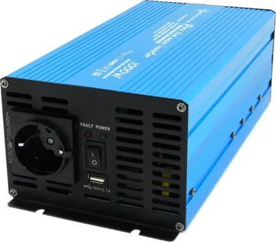 Produktbild von Spannungswandler 12V 230V Blau Reiner Sinus Wechselrichter : 1000 W
