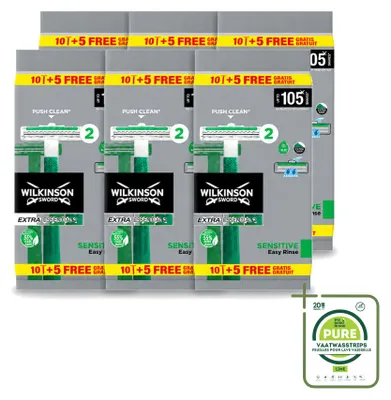 Immagine prodotto di 6 rasoi usa e getta Wilkinson Extra 2 Sensitive - confezione grande - 6 pezzi