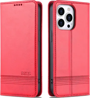 Produktbild von LederHülle für iPhone 13 Pro, Klapphüllen Brieftasche Magnetverschluss Ständer Schutzhülle für iPhone 13 Pro Rosa