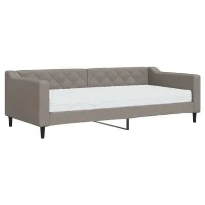 Immagine prodotto di vidaXL Divano letto con materasso Taupe 90x200 cm Tessuto