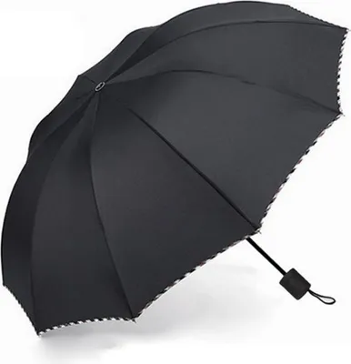 Productafbeelding van Grote, oversized paraplu met plooibare constructie, winddicht, sterk, beschermt tegen regen en UV-straling, met een zwarte coating