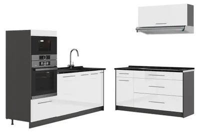 Zdjęcie produktu dla Kuchnia Vicco Fame-Line Biały wysoki połysk/Antracyt 340 cm, BP Antracyt, Model 63877