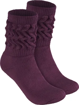 Produktbild von BRUBAKER Slouch Socken - Damen Schoppersocken für Fitness, Yoga und Workout - Sportsocken für Frauen, Lila, Größe 39-42, 1 Paar