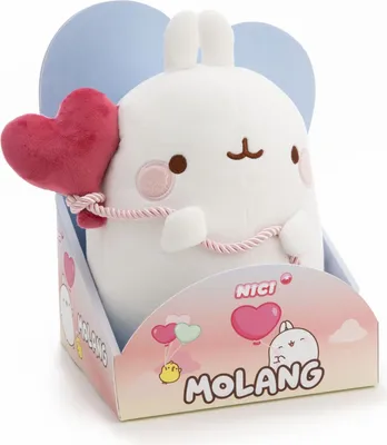 Zdjęcie produktu dla Przytulanka Nici Molang biała z balonem w kształcie serca 16 cm