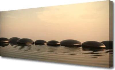 Produktbild von Tulup Leinwand-Bilder 125x50 Wandbild Canvas Kunstdruck Steine Wasser Kunst