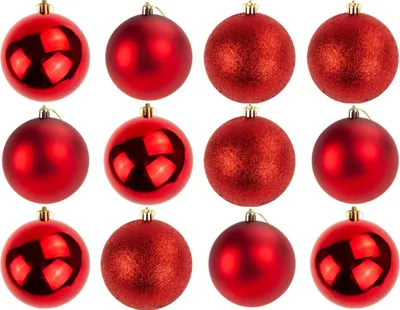 Produktbild von Christbaumkugeln aus Kunststoff 12er Set | 12 Stück | Rot