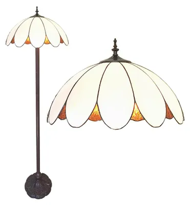 Immagine prodotto di Lampada da terra Tiffany Clayre & Eef Ø 46x166 cm in poliresina bianca