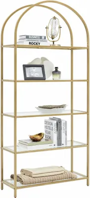 Image de Bibliothèque glamour en métal et verre