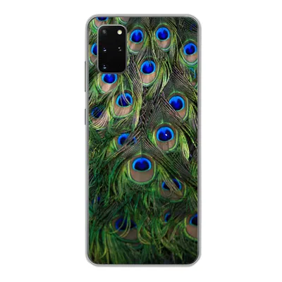 Produktbild von MuchoWow® Handyhülle Schutzhülle Hülle für Samsung Galaxy S20 Plus Nahaufnahme von Pfauenfedern Silikon Softcase Handy Hülle - Hartschale