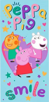 Productafbeelding van Peppa Pig handdoek blauw 70 x 140 cm katoen