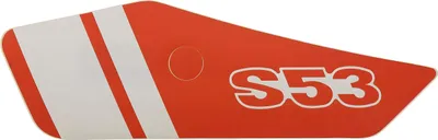 Produktbild von Simson Klebefolie f. Seitendeckel links - rot / weiß - S53