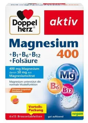 Obrázek produktu pro Doppelherz Hořčík 400+B1+B6+B12+Kyselina listová Bta 6X15 St