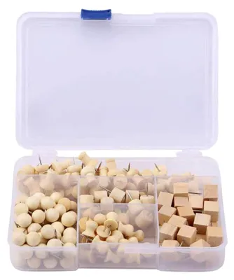 Produktbild von Set mit Holz-Pinnadeln 180 Stück in Kunststoffbox