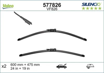 Zdjęcie produktu dla wycieraczki VM820 600+475 OE XTRM SILENCIO A3 08-13