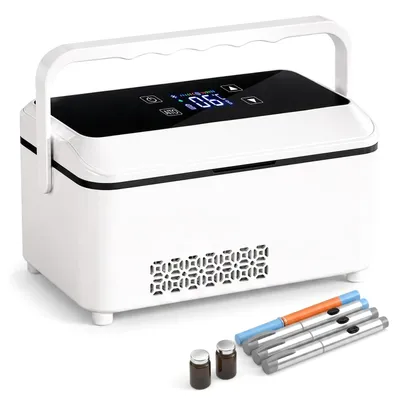 Tragbare Insulin-Kühlbox, 2–8 °C, Touch-LCD, 8 Min. Schnellkühlung
