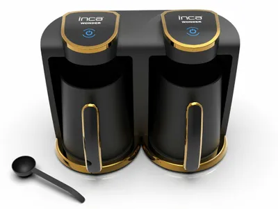 Produktbild von Inca IKM-02, Türkische Kaffeemaschine, 0,25 l, Gemahlener Kaffee, 400 W, Schwarz, Gold