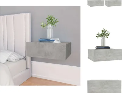 Obrázek produktu pro vidaXL Závěsné noční stolky 2 ks. Betonově šedé 40x30x15 cm Materiál na bázi dřeva - Noční stolky