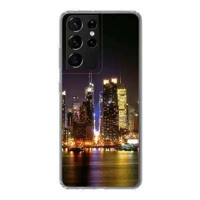 Produktbild von MuchoWow® Handyhülle Schutzhülle Hülle für Samsung Galaxy S21 Ultra New York - Skyline - Farben Silikon Softcase Handy Hülle - Mobiltelefon