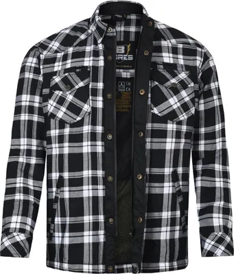 Produktbild von Bores Lumberjack Premium Motorradhemd, schwarz/weiß, M
