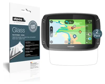 Produktbild von 2x Schutzfolie für TomTom Rider 500 matt - Anti-Shock 9H Folie dipos Glass
