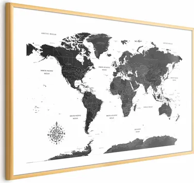 Produktbild von Posterpapier Poster - Monochromatic Map 90x60 cm Karten k-A-0439-ao-a