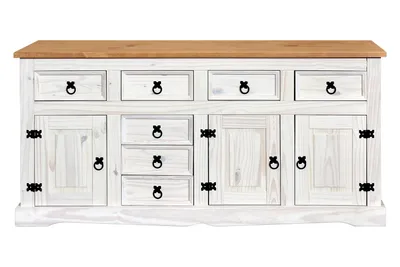 Produktbild von SIT Möbel Sideboard | 3 Türen, 7 Schubladen | Kiefer massiv | Weiß, lackiert | B 174 x T 44 x H 84 cm | 19001-13 | Serie SIDEBOARD