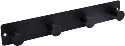 Imagen del producto de Ganchos para colgar, color , paquete de 4 unidades, autoadhesivos y para fijar con tornillos, ideales para colgar ropa y toallas