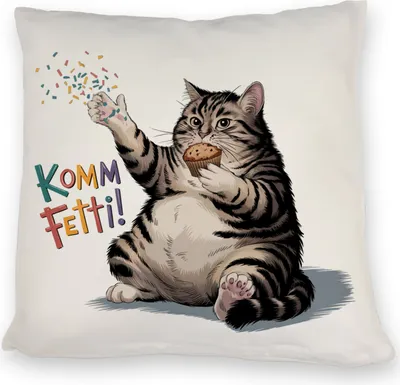 Produktbild von Pummelige Katze Kissen - Komm Fetti