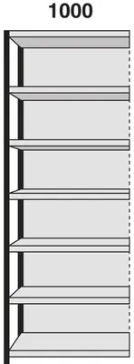 Produktbild von Regalfeld Stora 100 HxBxT 260x100x40cm 7 Böden mit Rückwand silber/lichtgrau