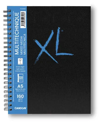 Produktbild von Canson XL Book, Schwarz, Blau, A5 (148 x 210 mm), 160 g/m², 60 Blätter