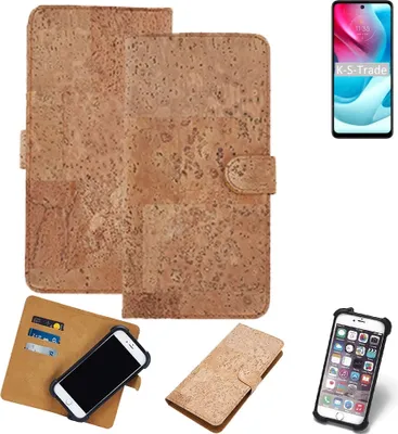 Produktbild von K-S-Trade Hülle kompatibel mit Motorola Moto G60S  Kork Handyhülle Cover  Schutzhülle TPU Case Bumper in Hellbraun, (1x)