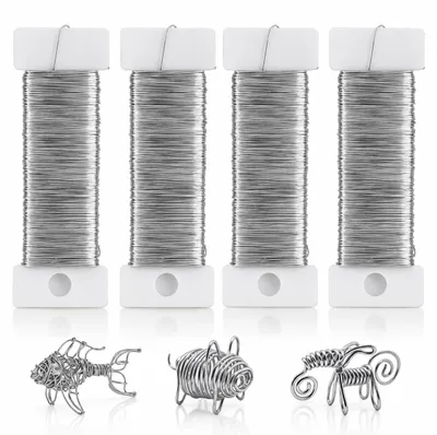 Basteldraht 0,35 mm x 50 m, 4 Rollen, flexibel, für DIY und Schmuck