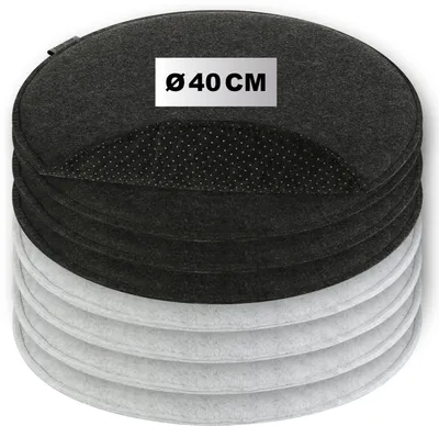 Produktbild von com-four® 8x Sitzkissen aus Filz Ø 40 cm - gepolstertes Stuhlkissen