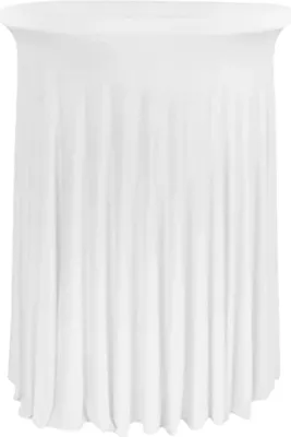 Produktbild von Stretch-Husse Tischdecke mit Rüsche für Stehtisch 80 cm  weiß