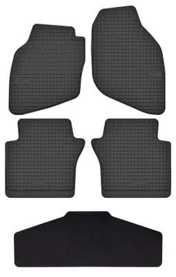 Produktbild von Gummi-Fußmatten + Tunnel für Honda Jazz II 2002-2008 (Schrägheck) – 5-tlg, Schwarz, passgenau – Wielganizator SolidTread