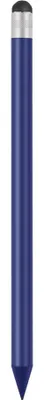 A blue stylus pen with a silver tip.