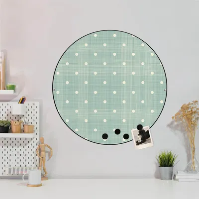 Produktbild von Design Stahlmagnettafel Schwarz Rund 47cm Punkte Lindgrün