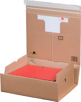 Produktbild von Duo-Ordnerversandbox für 2 Ordner, braun, hk, m. Aufreißfaden