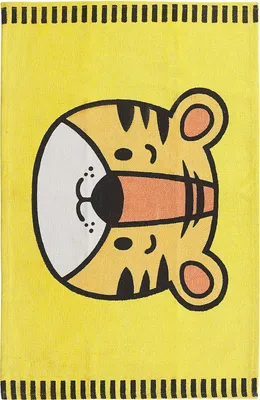 Produktbild von BELIANI Teppich Gelb 60 x 90 cm Baumwolle Tigermotiv Kinderteppich Kinderzimmer