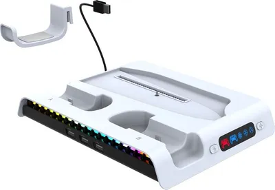 Produktbild von ipega p5s006 rgb Ladestation für Playstation 5 SLIM - weiß (PS5)