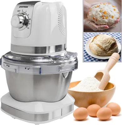 Produktbild von Syntrox Germany Küchenmaschine 600W 4L Edelstahl-Schüssel Creme