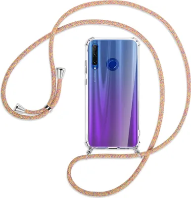 Produktbild von Handykette Backcover-Schutzhülle mit Band (Metall silberfarben) für Honor 20 Lite / 20e - Rainbow