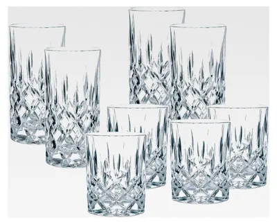 Produktbild von Nachtmann Nobelesse Set 4 Whiskybecher und 4 Longdrinkgläser, Transparent